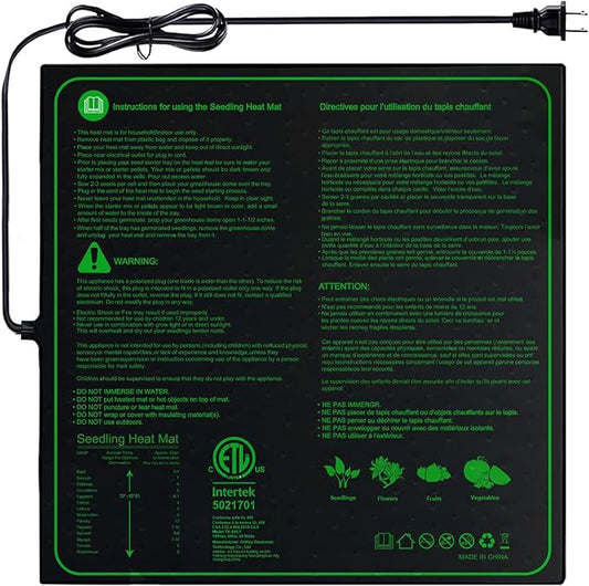 Upgrade 20"x20" Durable Waterproof Seedling Heat Mat with ETL Certified, Warm Hydroponic Heating Pad for Germination,Indoor Gardening,Brewing and Greenhouse