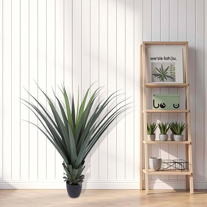 Artificial Spiked Agave Plant 40inch Faux Agave Plants for Front Porch Patio Indoor Outdoor Home Office Decor