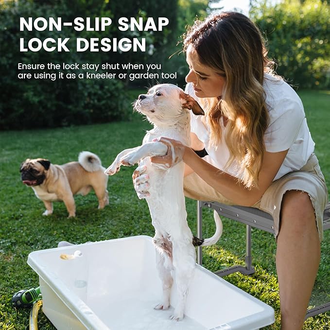 Upgraded Kneeler and Seat - Thicken & Widen Soft Kneeling Pad, Heavy Duty Gardening Stool with 2 Tool Bags & 4 Garden Tools, Gifts for Women, Men & Seniors