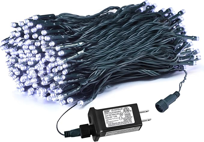 weillsnow White Christmas Fairy Lights Plug in, 200 LED 66FT Waterproof Christmas String Lights, 8 Modes with Memory for Outdoor Indoor Wedding Garden Christmas Decorations (66FT, White)