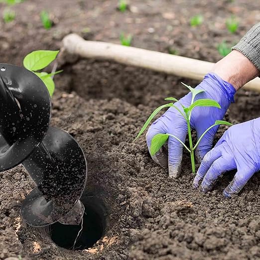 TCBWFY 4x12inch Auger Drill Bit for Planting,Heavy Duty Garden Auger Spiral Drill Bit Bulb Planter Tool for Planting Bedding Plants,Universal for Cordless Drill