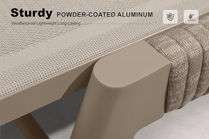 PURPLE LEAF Outdoor Chaise Lounge 2 Pieces Chair Patio Aluminum Recliner for Poolside with Adjustable Backrest Chairs Nurture Shale