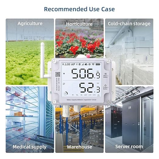 Ubibot GS1-AETH1RS + Wind Speed Sensor Probe Bundle Ethernet Thermometer Hygrometer, WiFi Temperature Humidity Sensor, Digital Temperature Data Logger, Free App Email Alert(2.4GHz WiFi & RJ45 Ethernet