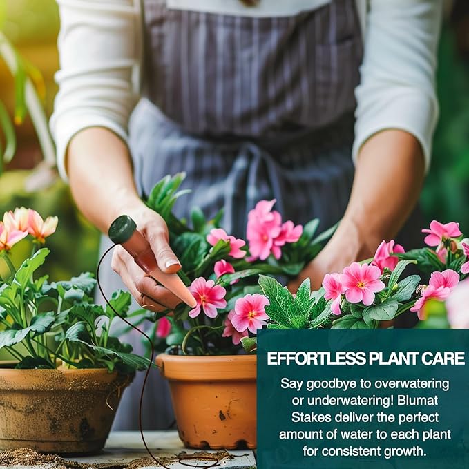 Blumat Classic Plant Watering Stakes - Self-Watering Insert for Indoor and Outdoor Plants - Automatic Slow Release Irrigation System for Potted Plants - Houseplant Care Device (3 Pack)