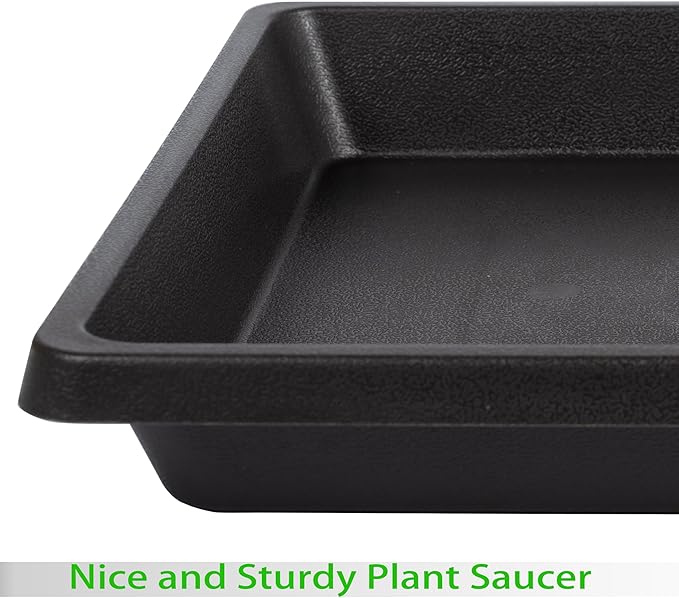 Square Plant Saucer 6 Inch 4 Pack 8 10 12 14 16 18 20 inch Plant Drip Trays, Plant Trays for Pots, Plant Saucers for Indoors and Outdoors, Durable No Holes, Water Catcher Tray for Flower pots