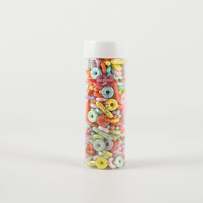 Kasvan Donut Sugar Sprinkles - Edible Candy Pearls 130g/4.58 Oz, Mix Size, Baking Cake Decorations, Ice Cream Toppings and Cookie Decorating, Wedding Party Chirstmas Supplies