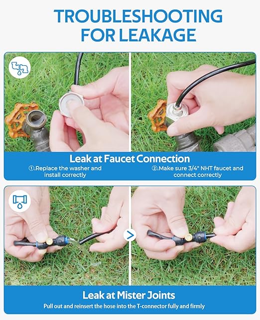 homenote Misting Cooling System, 59FT (18M) Misting Line + 16 Brass Mist Nozzles + Brass Adapter(3/4") Misters for Outside Patio Cooling Garden Greenhouse Watering