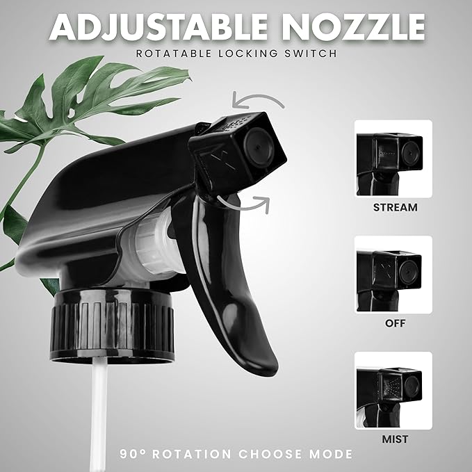 16oz Empty Glass Spray Bottle with Silicone Sleeve Protection - Refillable Containers for Cleaning Solutions, Essential Oils, Misting Plants - Including 2 Sprayers (Amber, 2 PACK)