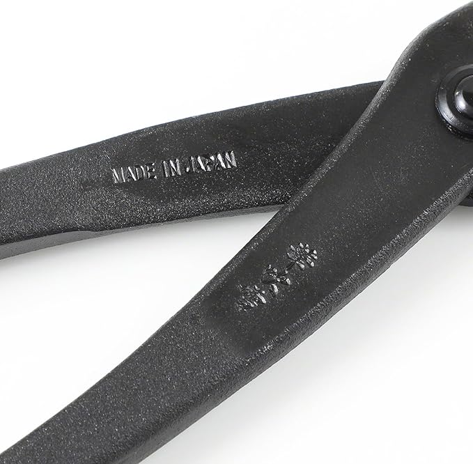 Wazakura Hanafubuki Hand Forged Bonsai Tree Wire Cutter MADE IN JAPAN 7.7inch (195mm), Japanese Garden Tool, Rounded Ends - Black