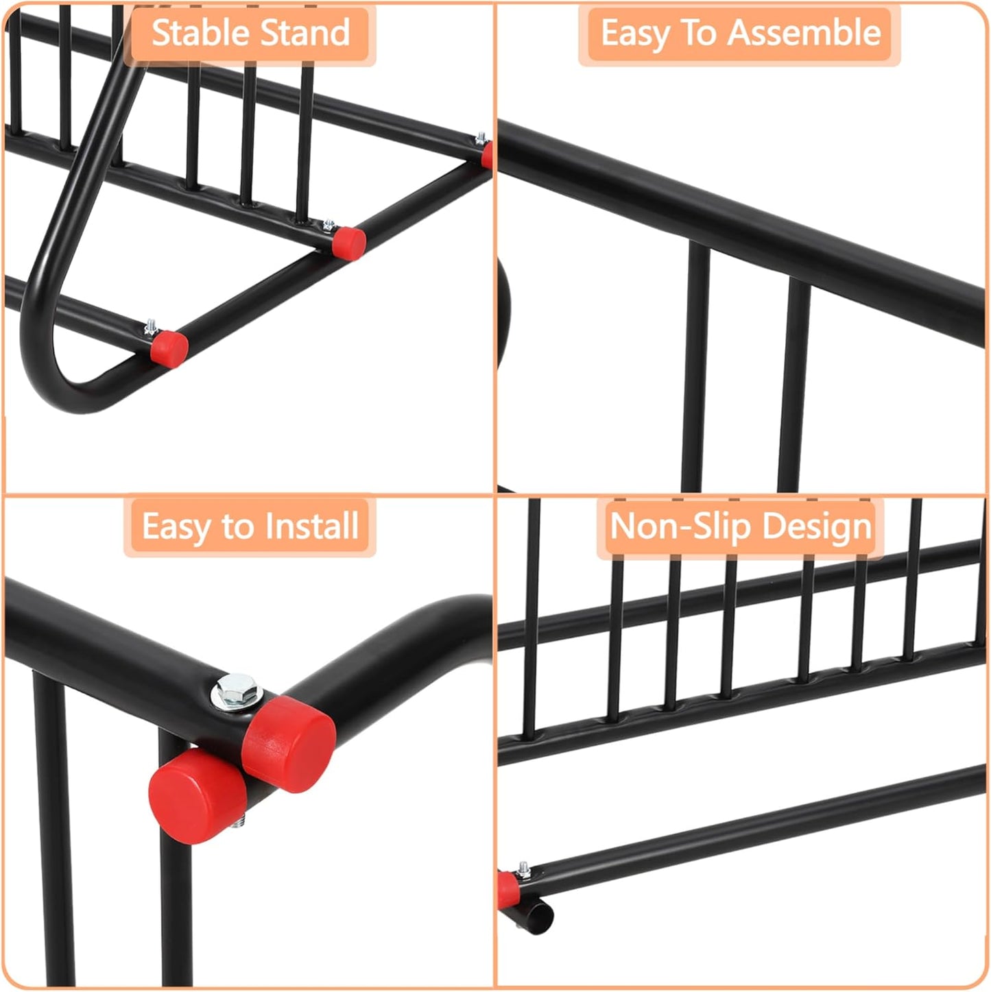 10 Holders Commercial Grid Bike Racks, 60" Length Outdoor Bike Rack, Powder Coated Steel Floor Bike Rack for Garages, Stores, Schools & Universities