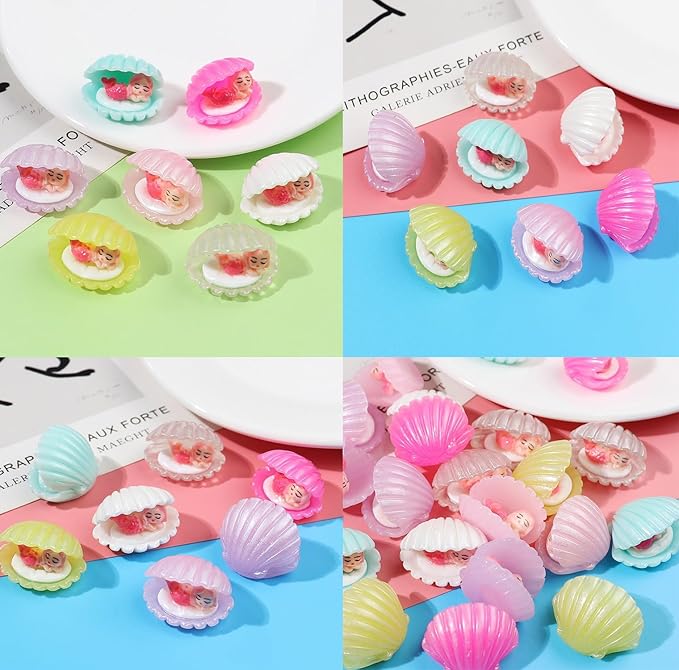 18 Pcs Miniature Mermaid Figurines,Mini Mermaid and Mini Sleeping Mermaid in Shell for Cake Decoration Home Terrarium Decoration DIY Crafts