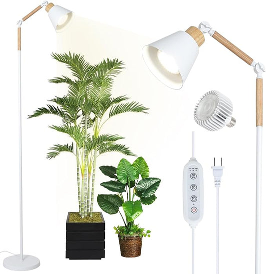 HMVPL Grow Lights for Indoor Plants Full Spectrum, Plant Lights for Indoor Growing with 20W COB Grow Light Blub, 4/8/12H Timer, Standing Tall Grow Lamp for Middle Large Plants(75'', Height Adjustable)