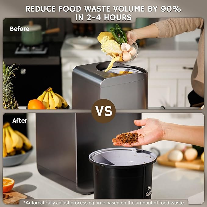 Airthereal Revive Food-to-Soil System, Odorless Countertop Electric Kitchen Composter, 1-Click Smart Operation, Powerful Sharksden Trinity Blade to Cycle Food Waste into Earth Nutrition