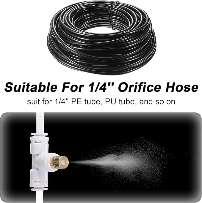 Honoson 32 Pieces Brass Misting Nozzles Kit with 0.03 cm Orifice Thread Gold Nozzles for Patio Misting System Outdoor Cooling System Garden Water Mister