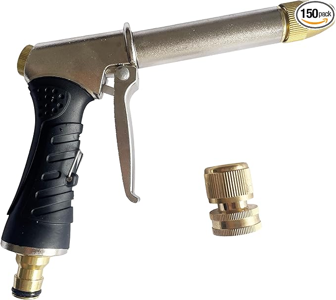 Garden Hose Nozzle, Metal Water Hose Sprayer with Adjustable High Pressure Spray Patterns for Watering Garden & Lawn, Washing Cars, Cleaning Driveways, Dog Bathing, Deck Rinsing & Outdoor Use