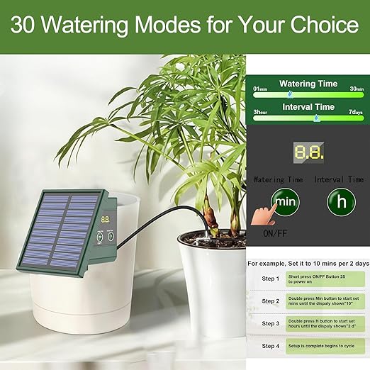 Solar Drip Irrigation System for Garden 30 Timing Modes Automatic Drip Irrigation Kit Garden Watering System