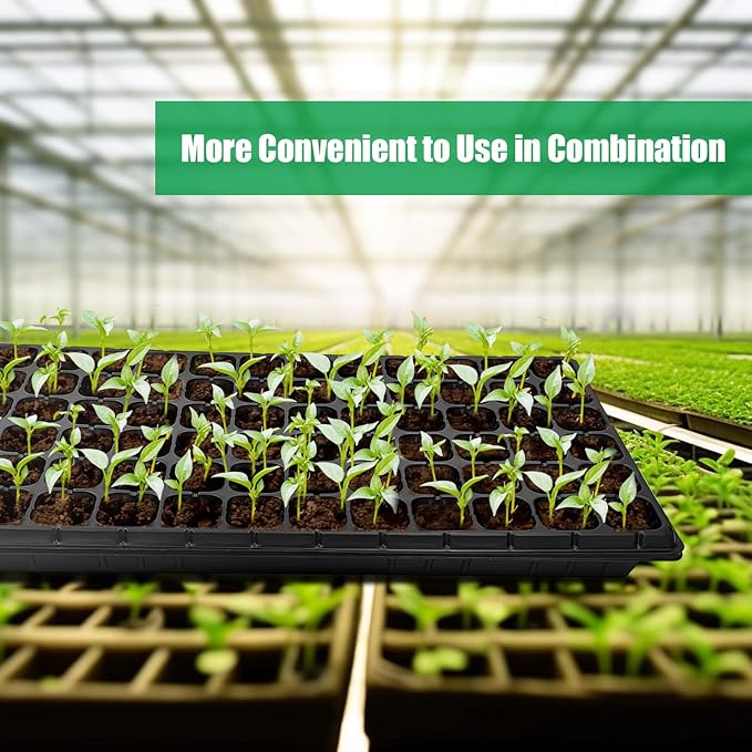 10 Pack 1020 Seed Starter Trays and 10 Pcs 72 Cell Plug Trays, Thick Durable Seedling Plastic Nursery Tray for TD538 1020 Tray Germination (10 Sets)