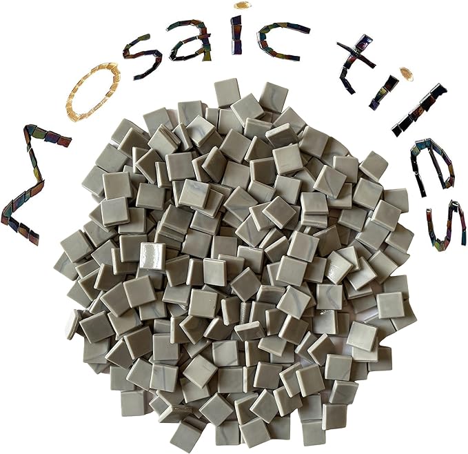SMEIINIK 1.1lb Bulk Iridescent Color Mosaic Tiles for Crafts, Glass Mosaic Pieces, Stained Glass Tiles, 260 Pieces, 15mm Square, Polished Edge, Art Deco Style, Not Water Resistant