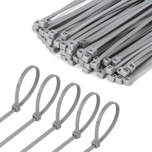 6 Inch Silver Zip Tie 1000 PCS, 18 Lbs - Small to Medium Zip Tie, Nylon PA66 UV Resistant Cable Tie for Indoor and Outdoor Use - Ideal for bundling and securing objects