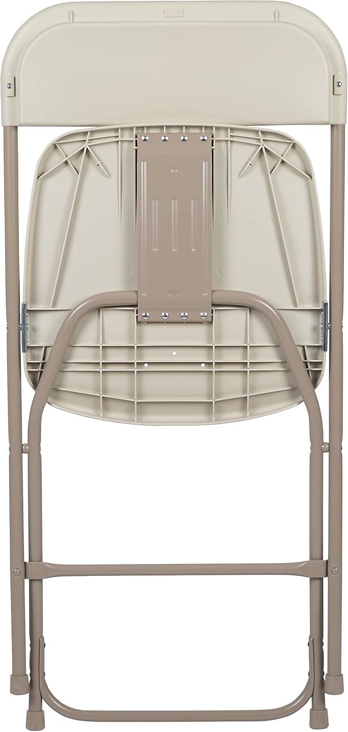 Flash Furniture Hercules Series Plastic Folding Chair - Beige - 4 Pack 650LB Weight Capacity Comfortable Event Chair-Lightweight Folding Chair