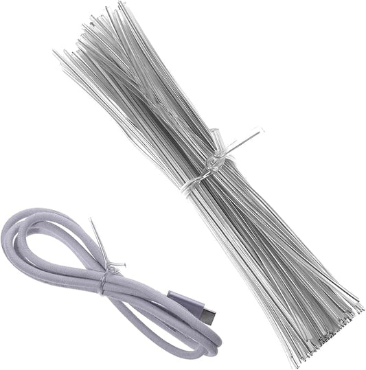 100 Piece 4 inches Cear Metal Twist Ties, Metallic Twist Cable Cord Wire Ties Reusable Plastic Wire Twists Tie for Bread, Cello, Candy, Coffee Bags & More