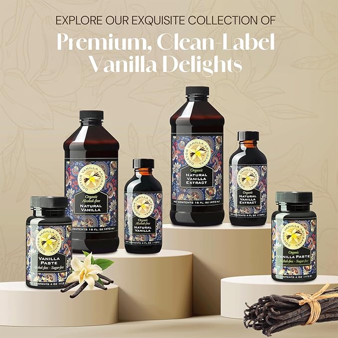 Alcohol-Free Natural Vanilla, Nature Sourced For Baking, Sweet Drinks And More, Small Batch Handcrafted From Madagascar Bourbon Vanilla Pods, 4 Oz Bottle