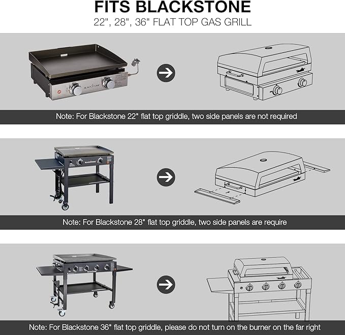 Stanbroil Outdoor Pizza Oven for Blackstone 22" 28" 36" Flat Top Gas Grill, with 19" x 15" Pizza Stone