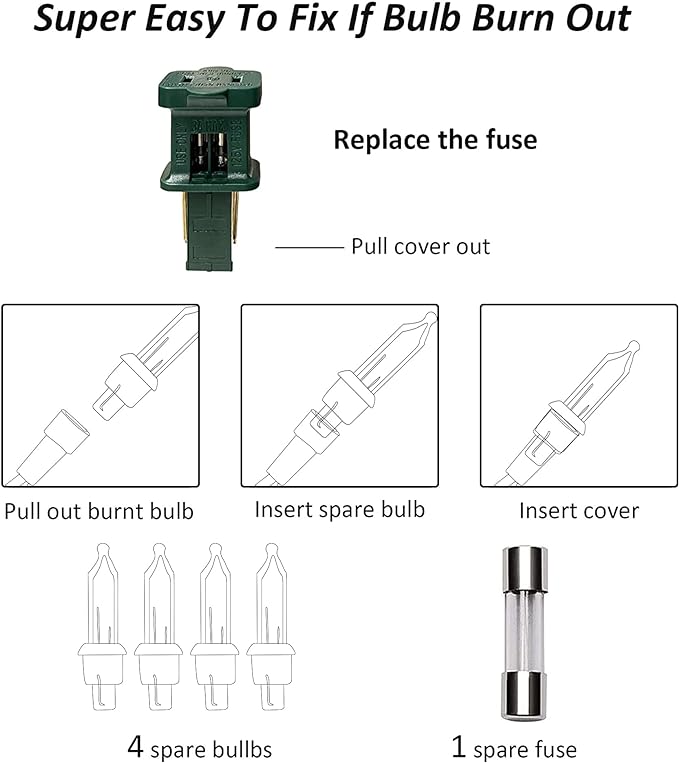 Blue Christmas Lights, 2 Pack Total 40 FT 200 Count Incandescent Christmas Mini Tree String Lights, Waterproof Christmas Decorations for Outdoor Indoor Xmas Patio Home Party Garden Yard Decor