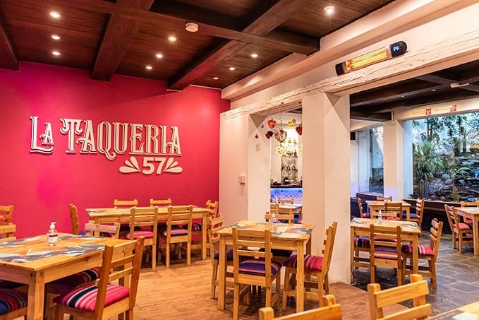 Luxeva Infrared Patio Heater, Carbon Wall Mounted Heater 300/1500W, 6 Heat Modes Outdoor Heater, IP55 Waterproof, Instant Heat in 3 Seconds, Remote Control (BLACK)