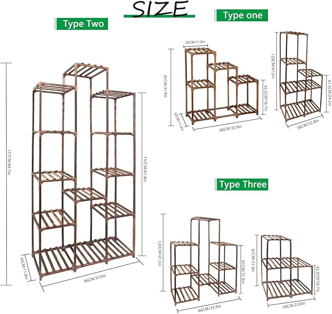 XXXFLOWER Plant Stand Indoor Outdoor Large Plant Cabinet Corner Holder Plant Shelf 13 Tiers Wood Plant Rack for Multiple Plants Pots Flowers Stand for Living Room Boho Apartment Balcony Garden Decor
