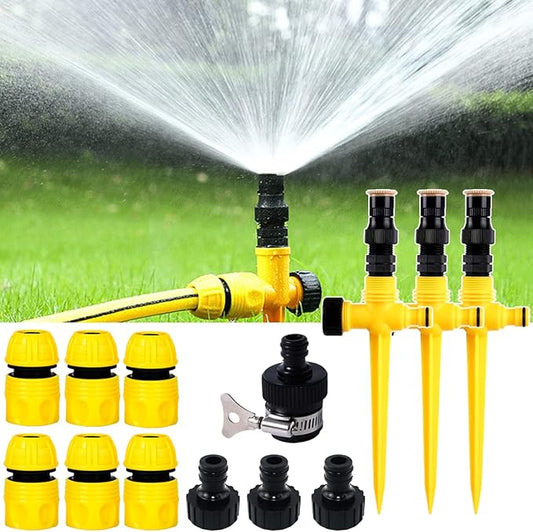360° Rotation Auto Irrigation System Garden Lawn Sprinkler Patio, Garden Sprinkler Lawn Sprinkler, 90°/180°/360°, Adjustable at Will for Outdoor Grass Garden Yard Lawns (3 PCS)