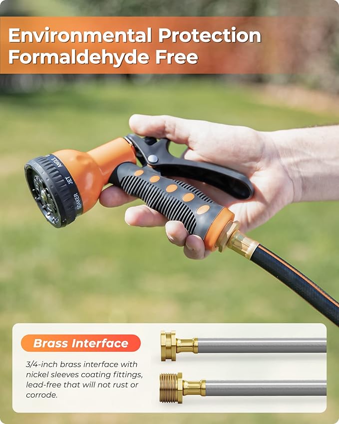 Ayleid Retractable Garden Hose Reel,1/2 in x 100 ft Wall Mounted Hose Reel, with 9- Function Sprayer Nozzle, Any Length Lock/Slow Return System/Wall Mounted/180°Swivel Bracket (Black)