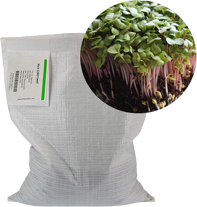Radish Sprouting Seed - Red Arrow Variety - 5 Lb Bulk Seed - Heirloom Radish Sprouts - Non-GMO Sprouting and Micro Radishes