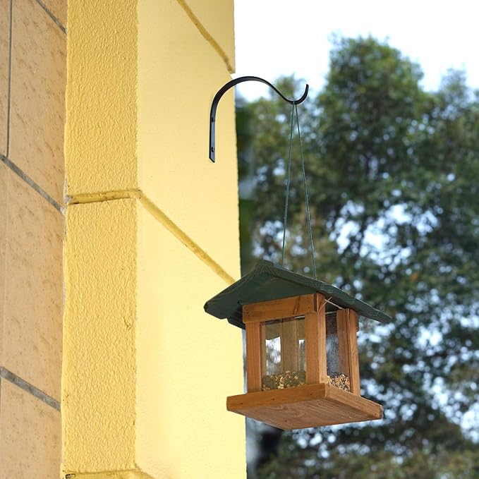 Mkono 4 Pack Iron Wall Hooks for Hanging Plant Lanterns, Plant Hanger Fence Metal Bracket for Bird Feeders, Wind Chimes, Mason Jar Sconces, Light Outdoor Indoor Rustic Home Decor, 3 Inch