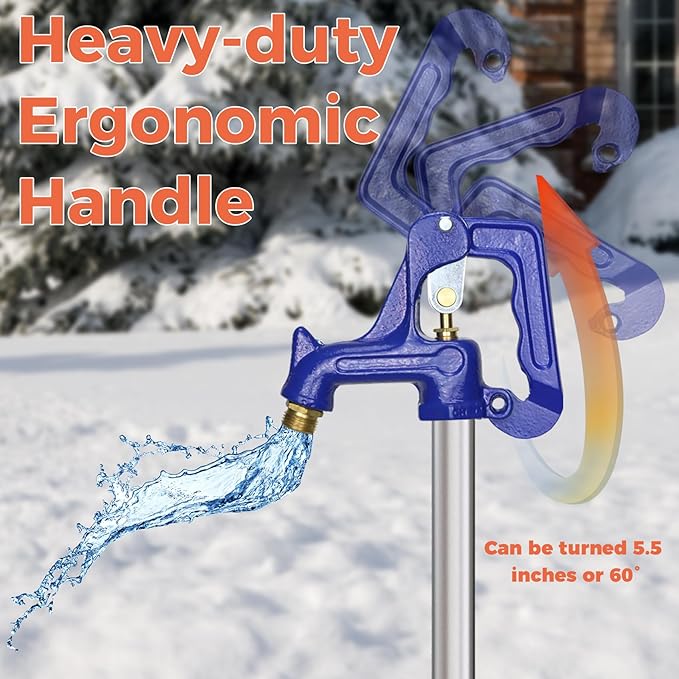 Frost Proof Yard Hydrant,3.25ft Frost Free Outdoor Faucet,Freeze Proof Outdoor Faucet 3/4" Pipe Connection,Frost Free Hydrant for Yard Garden Farm Pasture Irrigation,12" Bury Depth No Lead Hydrant