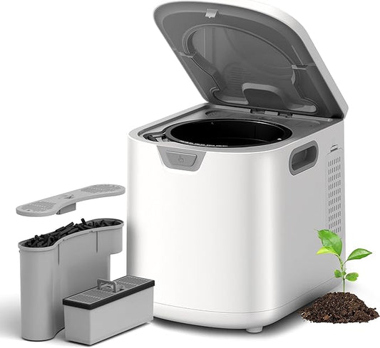 Kismile Electric Composter for Kitchen, 3.5L Smart Countertop Compost Bin with LED Timer Display, Odorless/Auto-Clean, Indoor Compost Bin, Turn Food Waste into Fertilizer