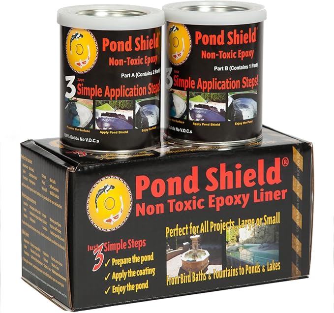 Pond Shield Pond Armor SKU-Clear-QT-R Non-Toxic 1.5-Quart Clear Epoxy Paint and Great Stuff 99112849 12 oz Black Smart Dispenser Pond & Stone Foam Sealant Bundle