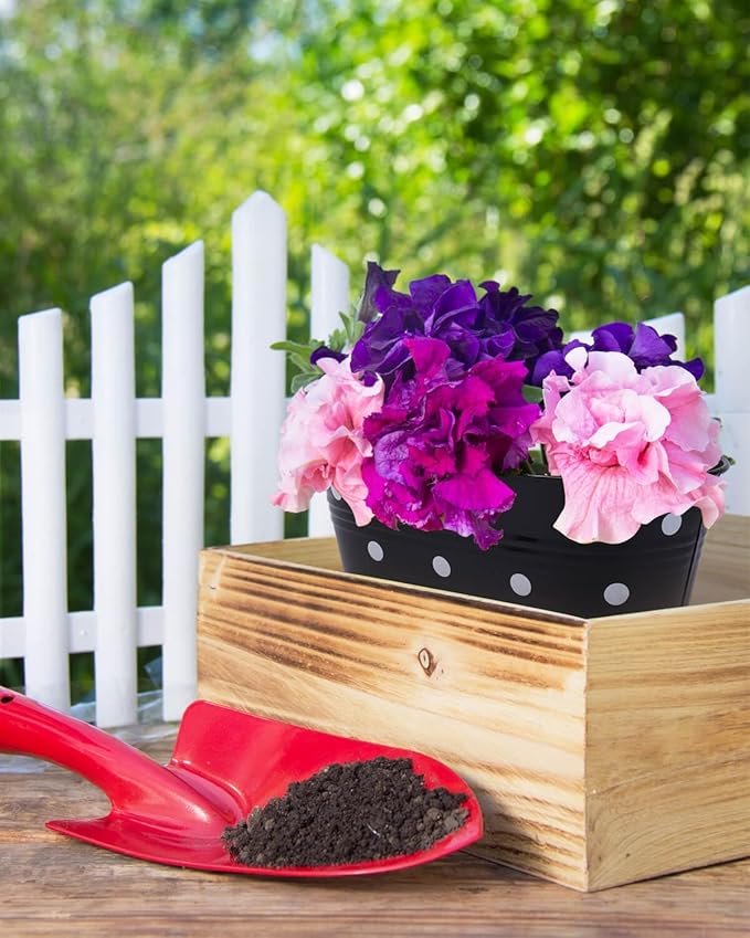 vensovo Metal Railing Planter for Outdoor Plants - 3 Pack Balcony Hanging Flower Pots with Detachable Hooks and Drain Holes Oval Bucket Rail Box Fence Planters for Home Garden Decor, Black with Spot