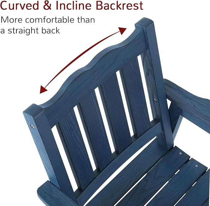 Stoog All-Weather Patio Chairs Set of 2, Heavy Duty Outdoor Chairs with 400 lbs Weight Capacity, Garden Chair for Backyard, Deck, Lawn & Porch, Blue