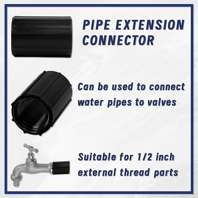 12 Pcs 1/2 Inch Female Threaded PVC Fitting Black PVC Female Adapter Pipe Fittings Drip Irrigation System for Irrigation Pipes Riser Extension (Black)