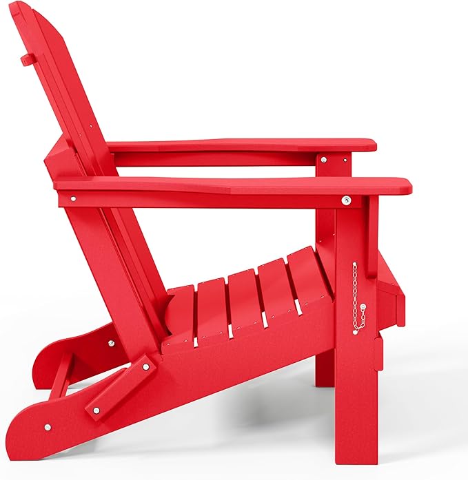 Westin Outdoors Laguna WO Home Furniture Adirondack Chair 2 PCS Set Outdoor Folding Patio Chair for Bon Fire Pit Garden Lawn Backyard Lounging Relaxing (Red)