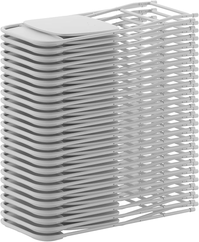 Flash Furniture Hercules Series Plastic Folding Chair - White - 650LB Weight Capacity Comfortable Event Chair - Lightweight Folding Chair