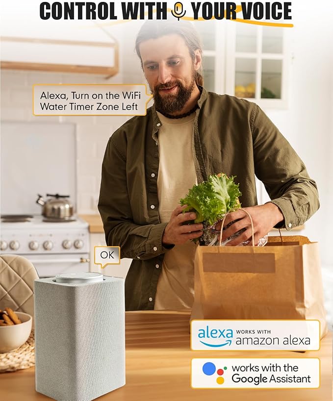 RAINPOINT WiFi Water Timer with Brass Inlet & Outlet.Only WiFi Sprinkler Timer, No WiFi Hub.Must Use with 2.4Ghz WiFi and TWG004WRF WiFi Hub (Lot Number After 202108)