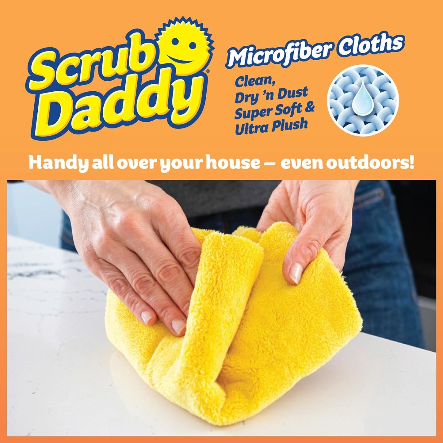 Scrub Daddy Household Cleaning Supplies - The Microfiber BBQ Bundle - Includes 2 Microfiber Towels, 1 Grill Brush & PowerPaste Cleaning Paste with 1 Scrub Mommy Sponge