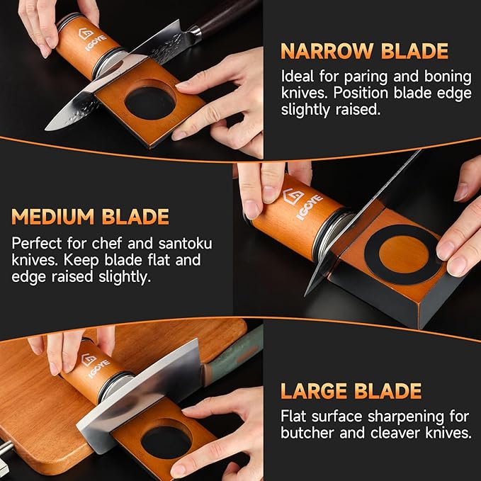 Rolling Knife Sharpener Tool Kit, Multi-Angle Diamond Roller Knife Sharpener for Kitchen Knives, Four Angles Offers 15&18& 20&22 Degree Sharpening, 4 Angle, Kitchen Gadgets & Gift