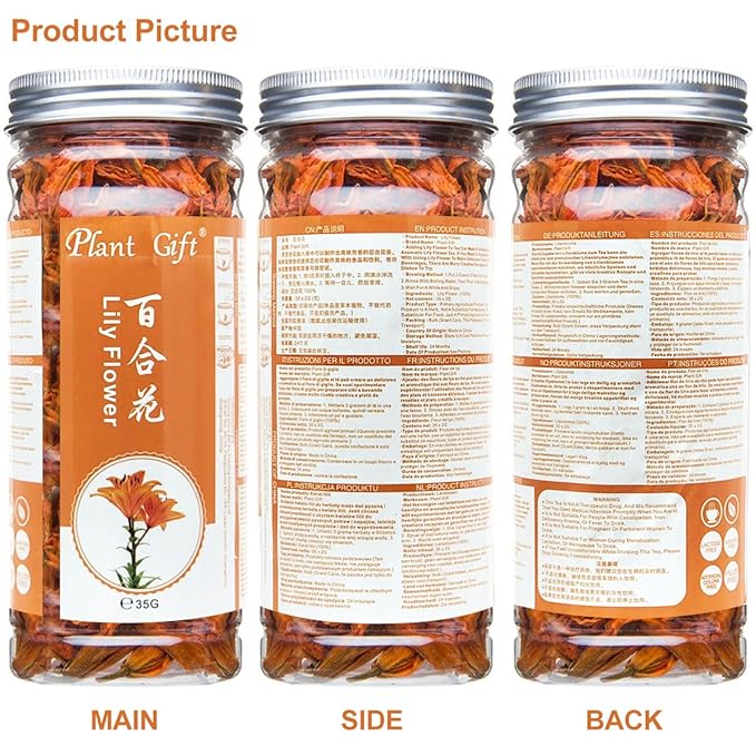 Plant Gift 100% Pure Natural Lily Tea, Premium Lilies, Dried Health Lily Flower Tea 35g