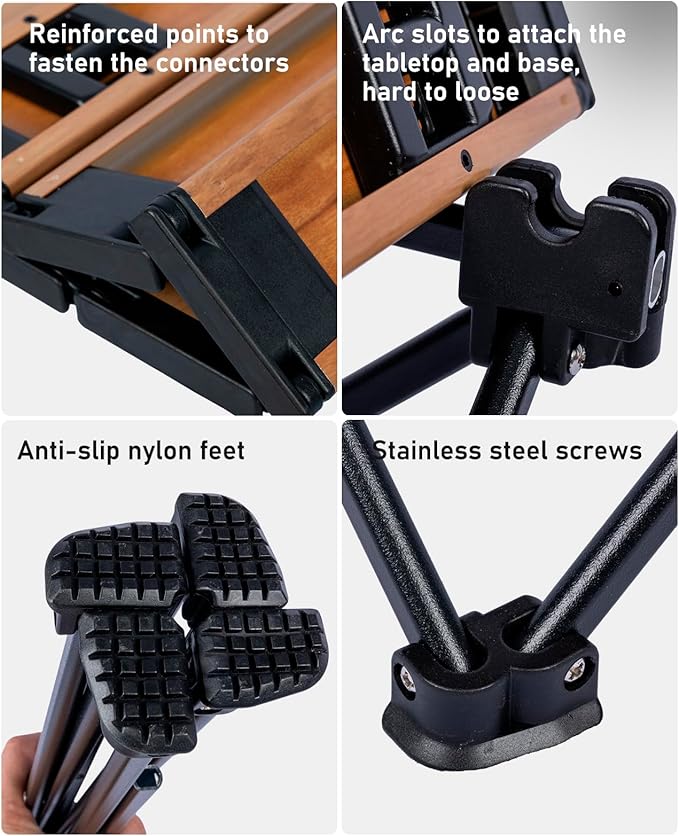 iClimb Ultralight Compact Camping Folding Table with Carry Bag (Nature- S)