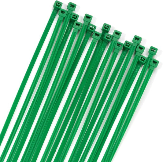 XINGO 100PCS Cable Zip Ties Heavy Duty, Premium Nylon Plastic Wire Ties with 50 Pounds Tensile Strength, Self-Locking Black Nylon Zip Ties for Indoor and Outdoor (6 inch, Green)