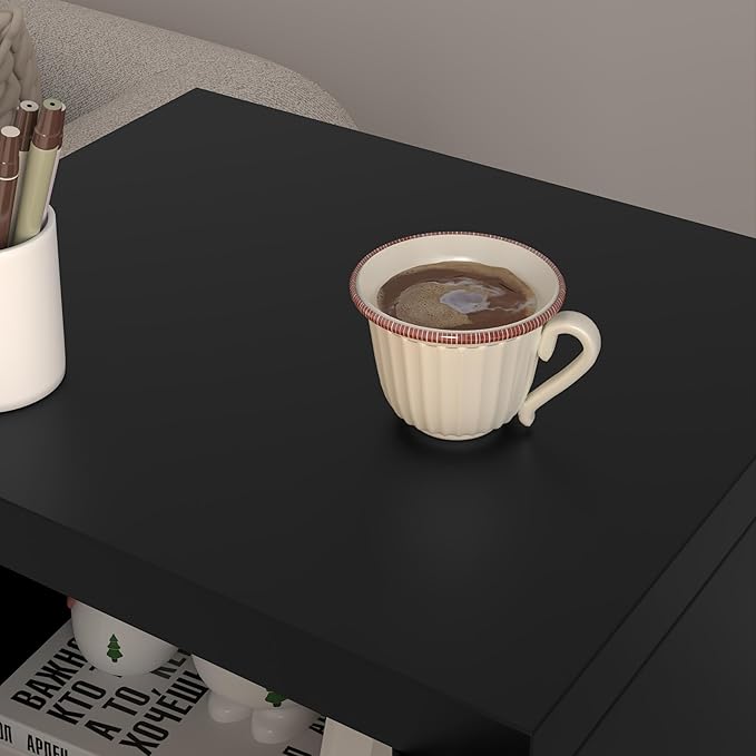 24.4" H Black Metal NightStand Locker Storage Cabinet with 1 Doors, File Cabinet with Shelves, Storage Cabinet with Adjustable Leveling Foot for Home Office Living Room or Bed Room