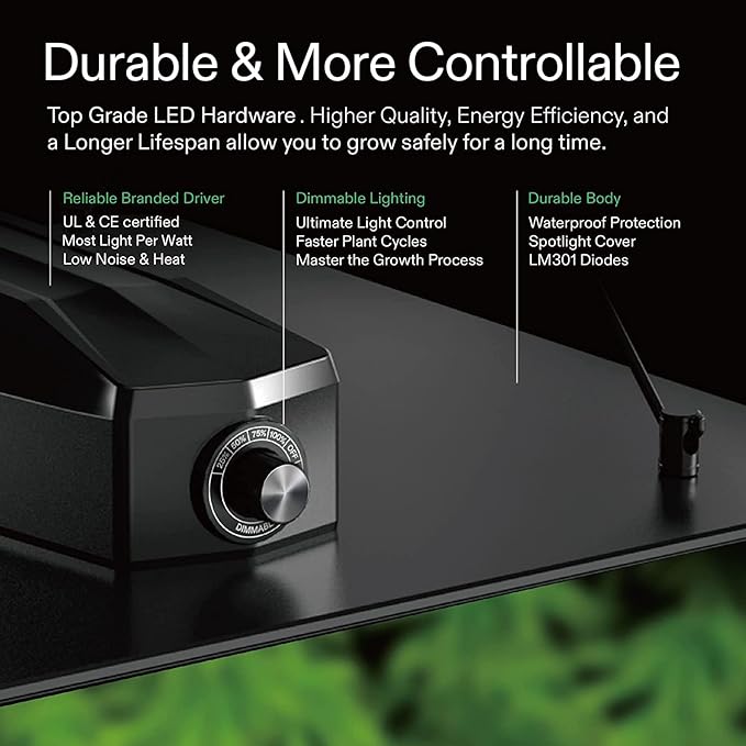 VIVOSUN GIY 3x3 Grow Tent Complete System, 3x3 ft. Grow Tent Kit Complete with 4-inch Inline Fan Package, VS2000 LED Grow Light, Temperature Humidity Monitor, Netting, Grow Bags, Pruning Shear & Timer